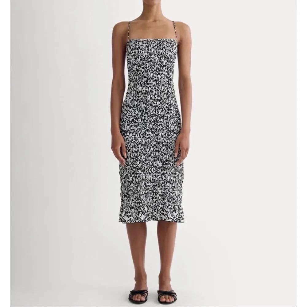 Everlane smocked column midi sundress size small